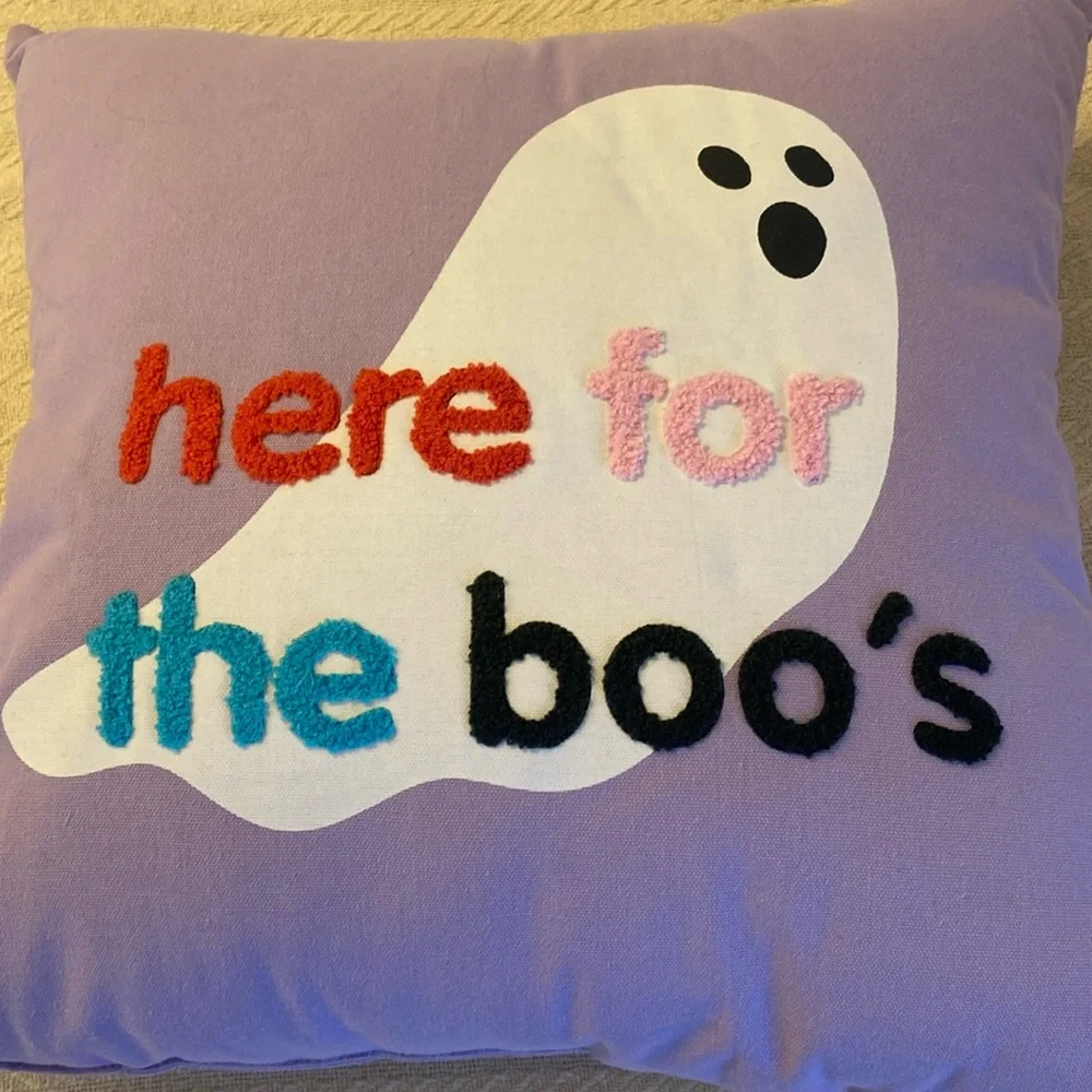NWOT Halloween lavender pillow Here for the boos